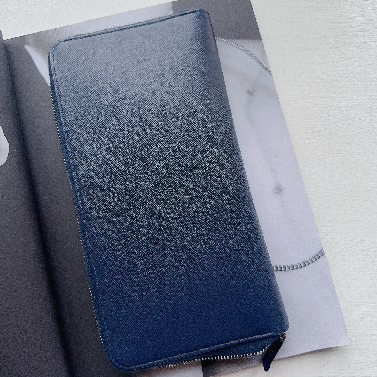 Prada Saffiano Metal Leather Wallet