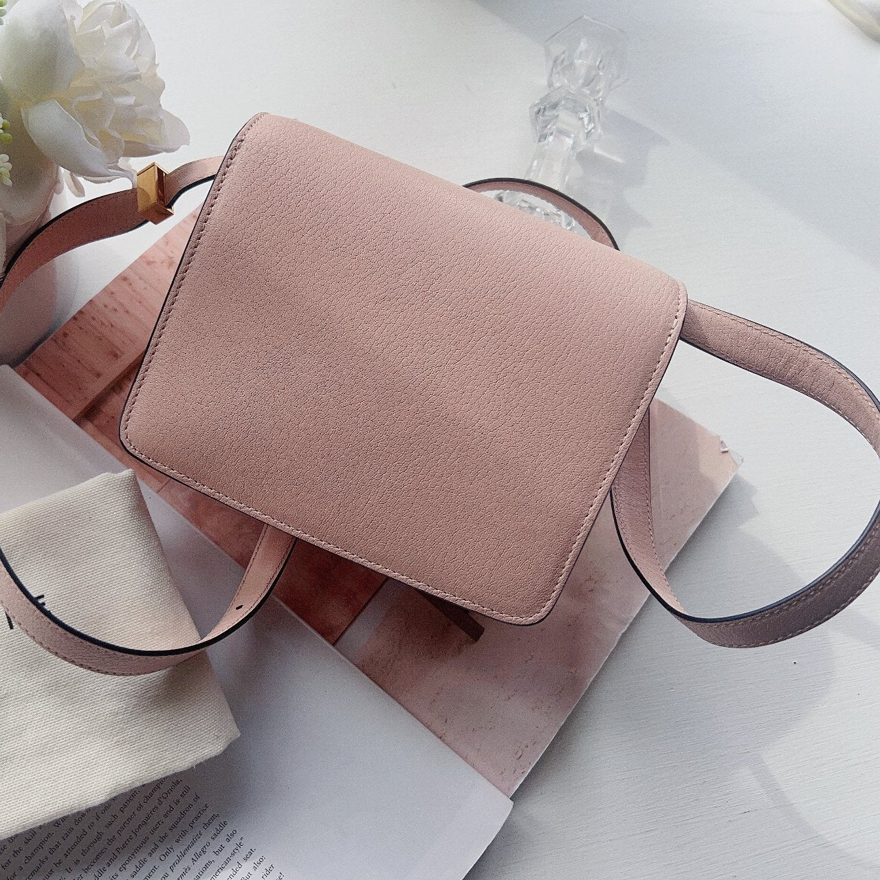 Celine Mini Calf Box Bag Pink Gold