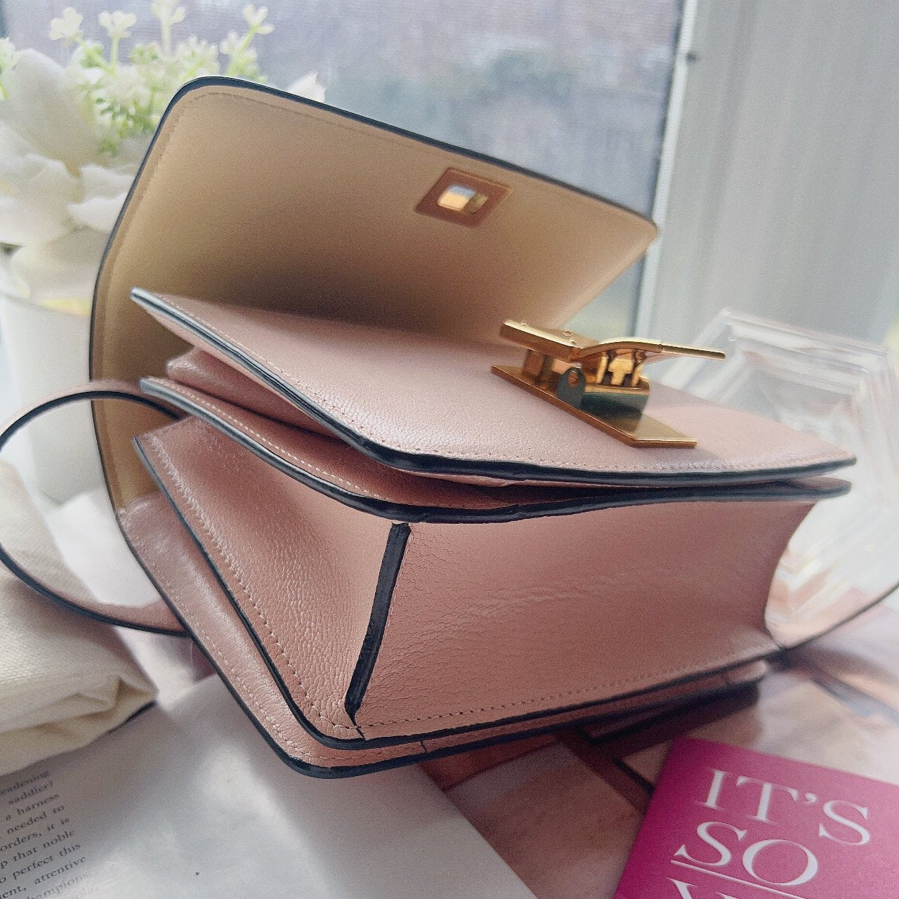 Celine Classic Mini Calf Box Bag Pink Gold
