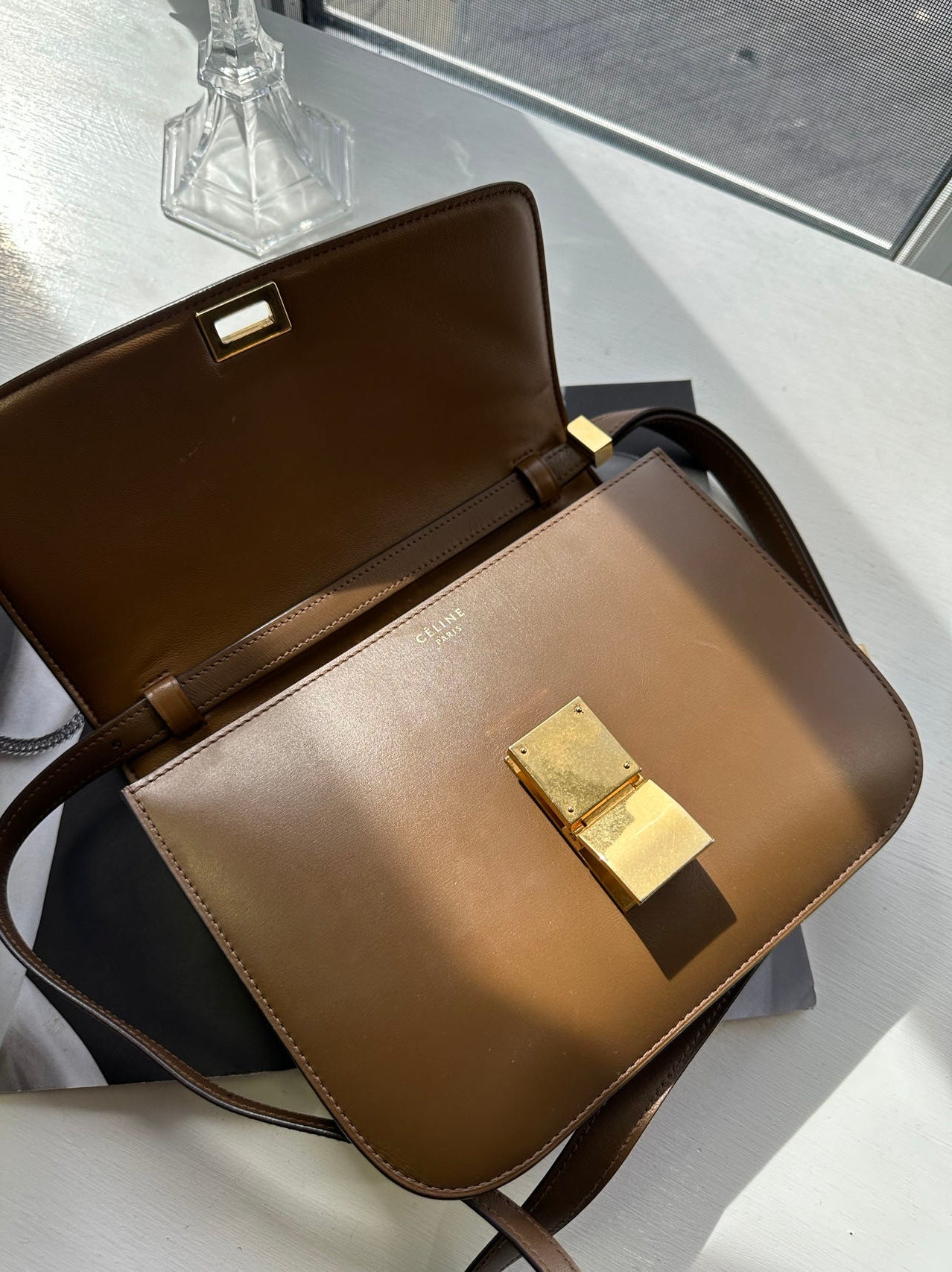 Celine Medium Classic Box Bag Brown