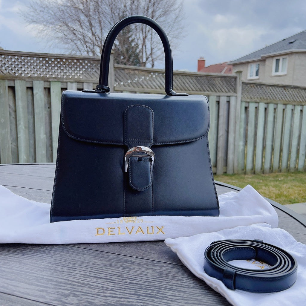 Dalvalix Box Calfskin MM Brillant Satchel Black