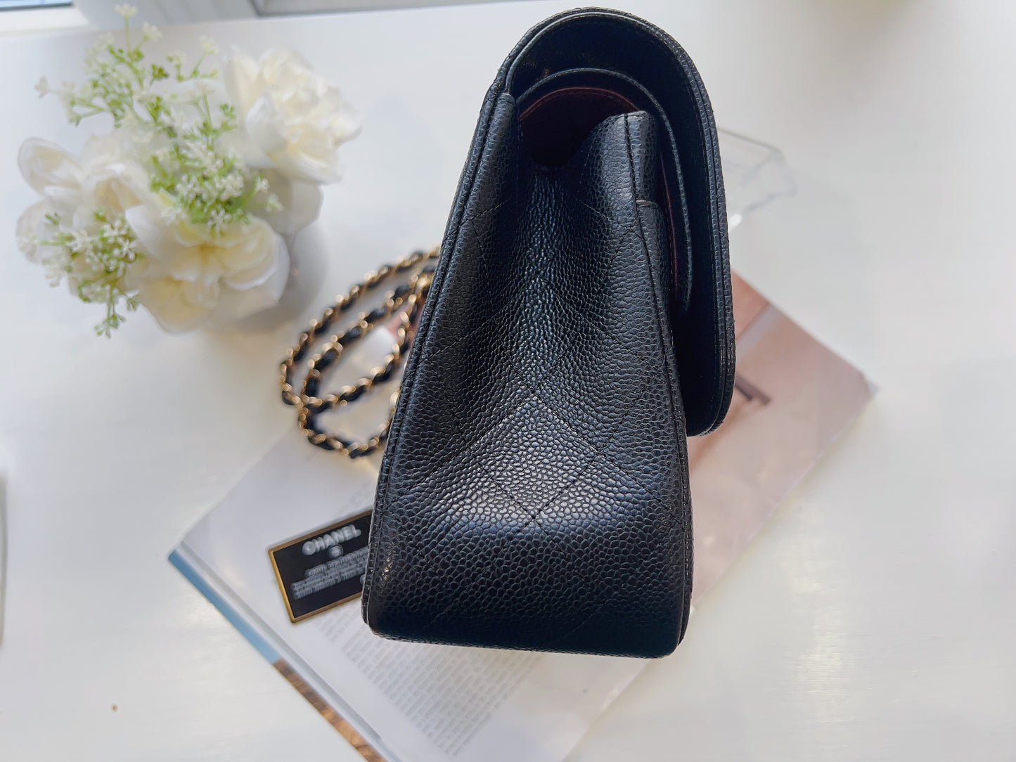 Chanel Classic Caviar Black Jumbo Gold