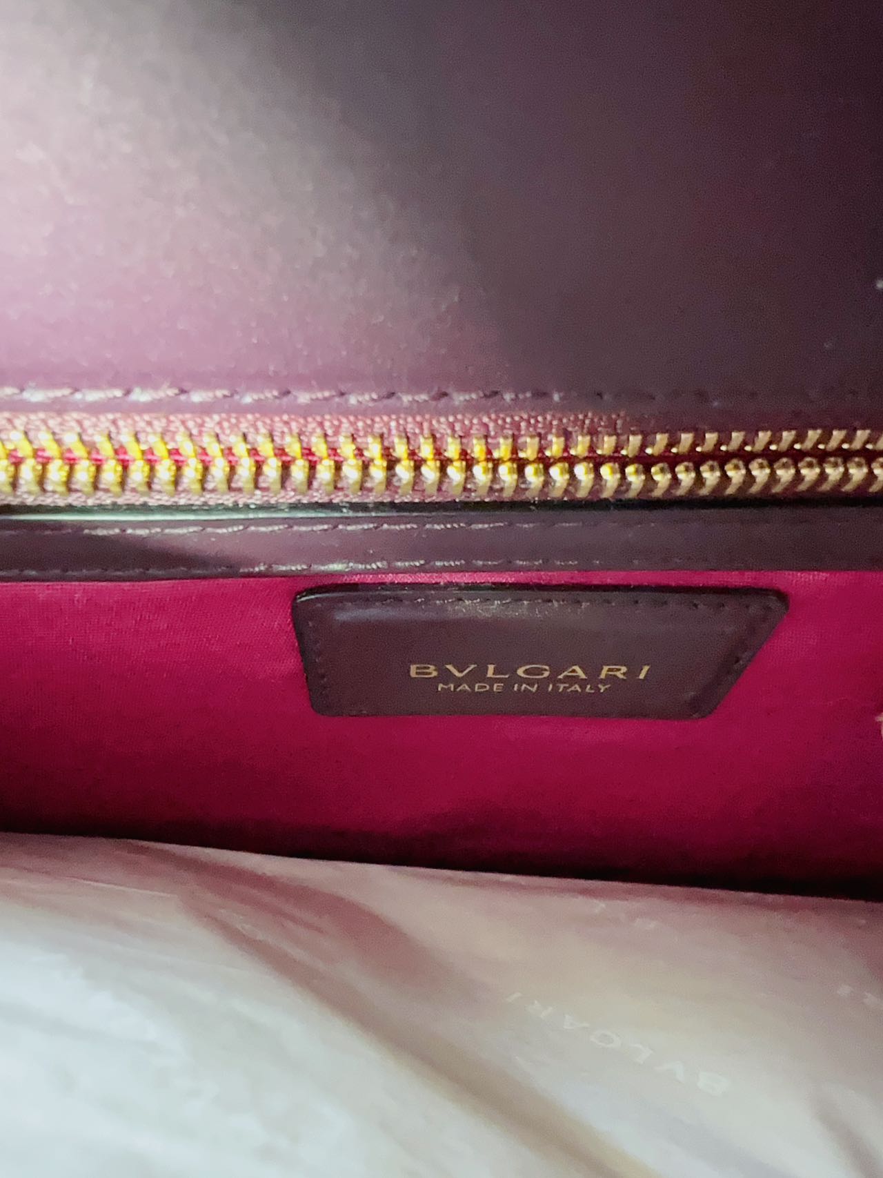 Bvlgari Serpenti Forever Leather Shoulder Bag in Dark Burgundy