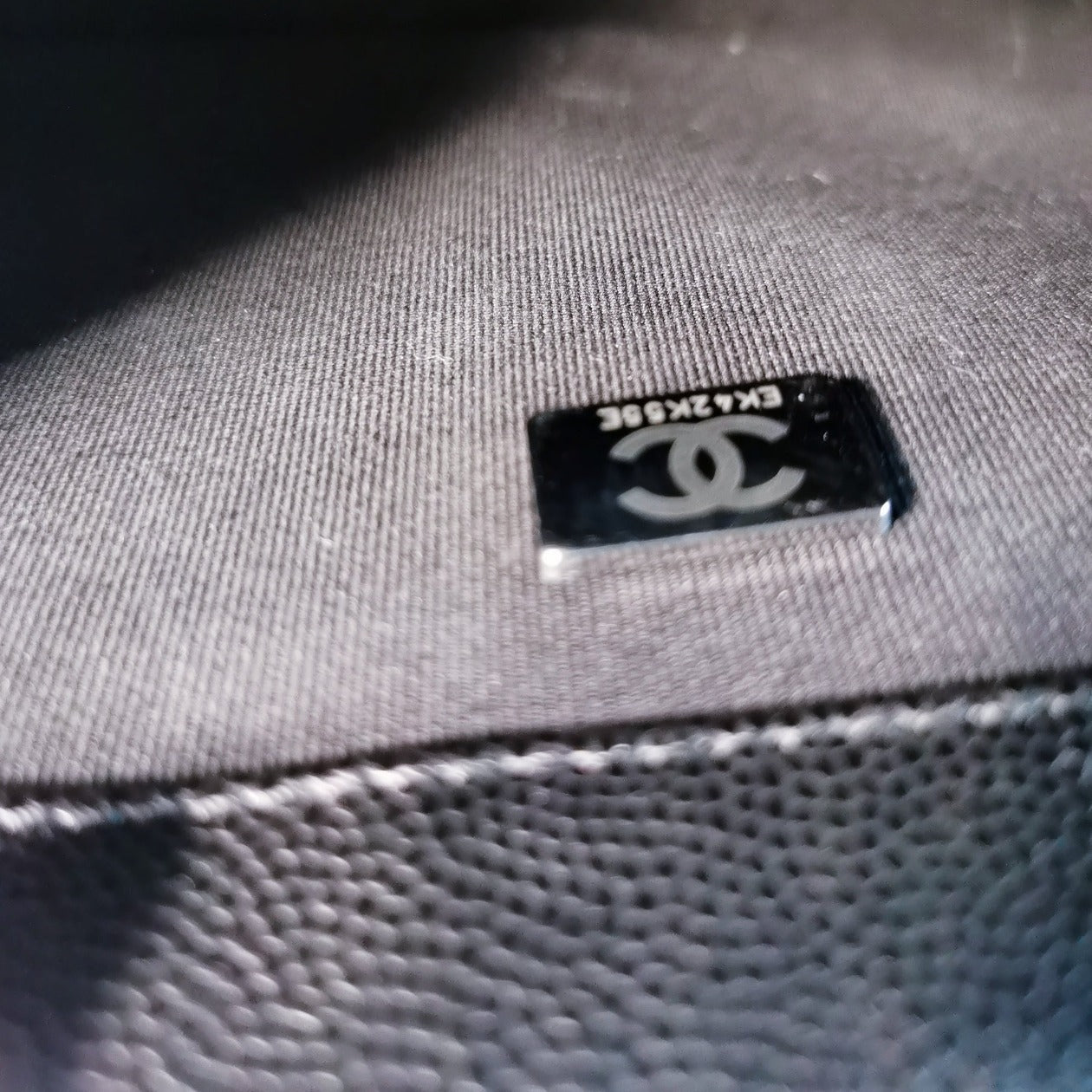 Chanel Microchipped Caviar Quilted Medium Boy Black Silver