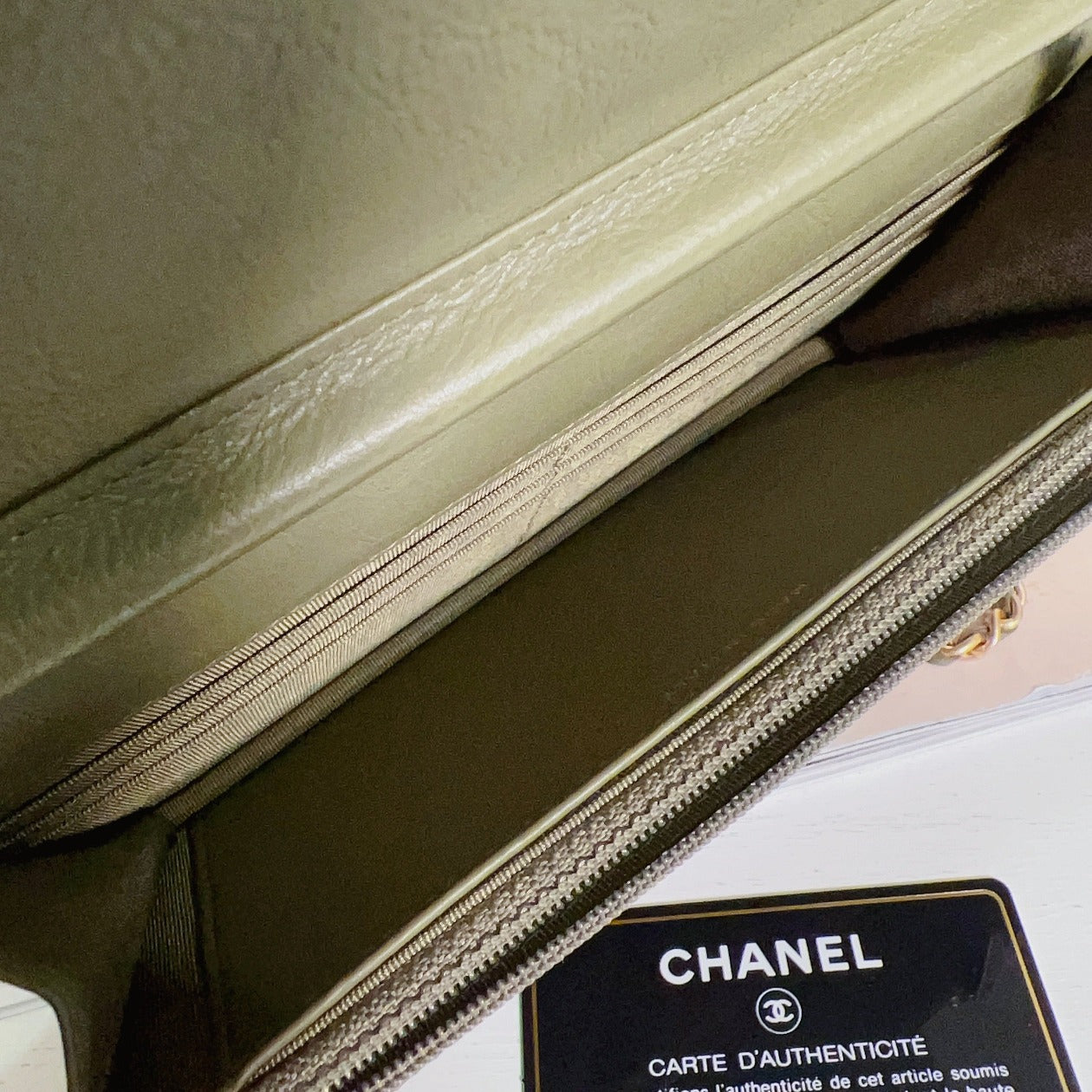 CHANEL Calfskin Chevron WOC Crossbody Flap