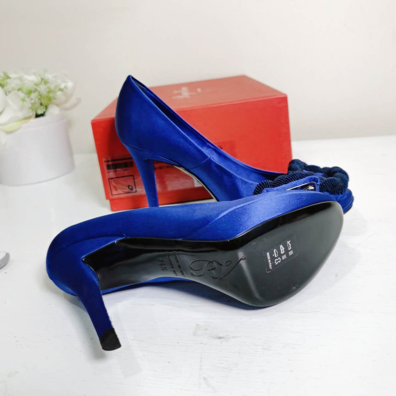 Roger Vivier Electric Blue Elegant High Heels Size34.5