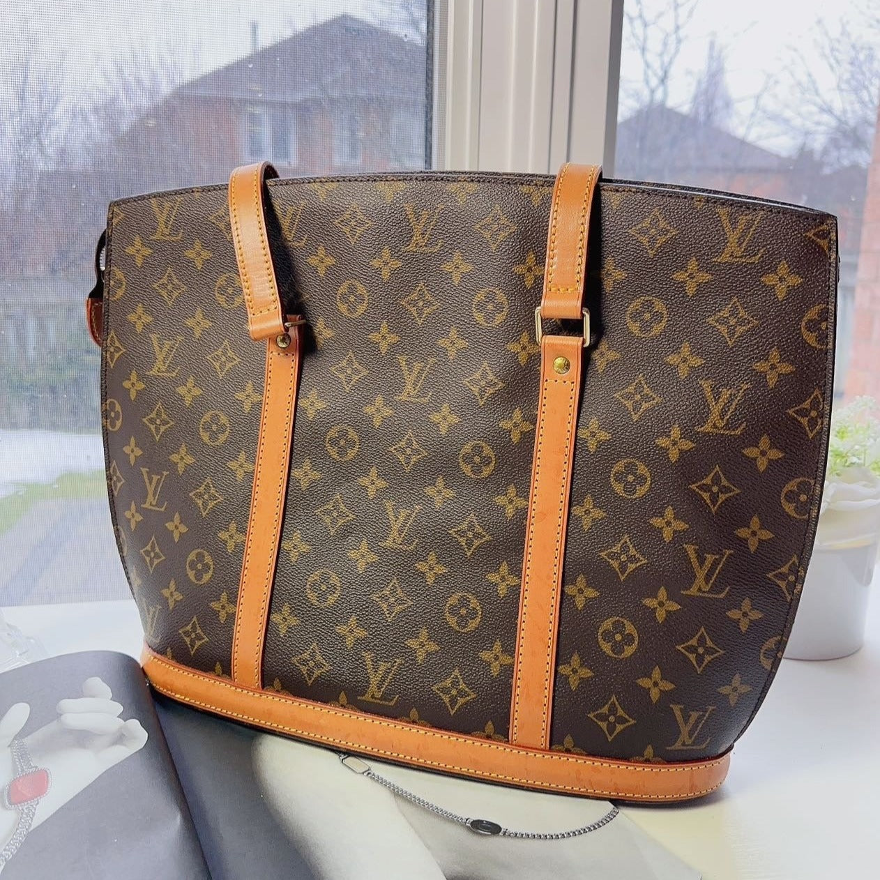 Louis Vuitton Monogram Babylone Zip Tote Shoulder Bag