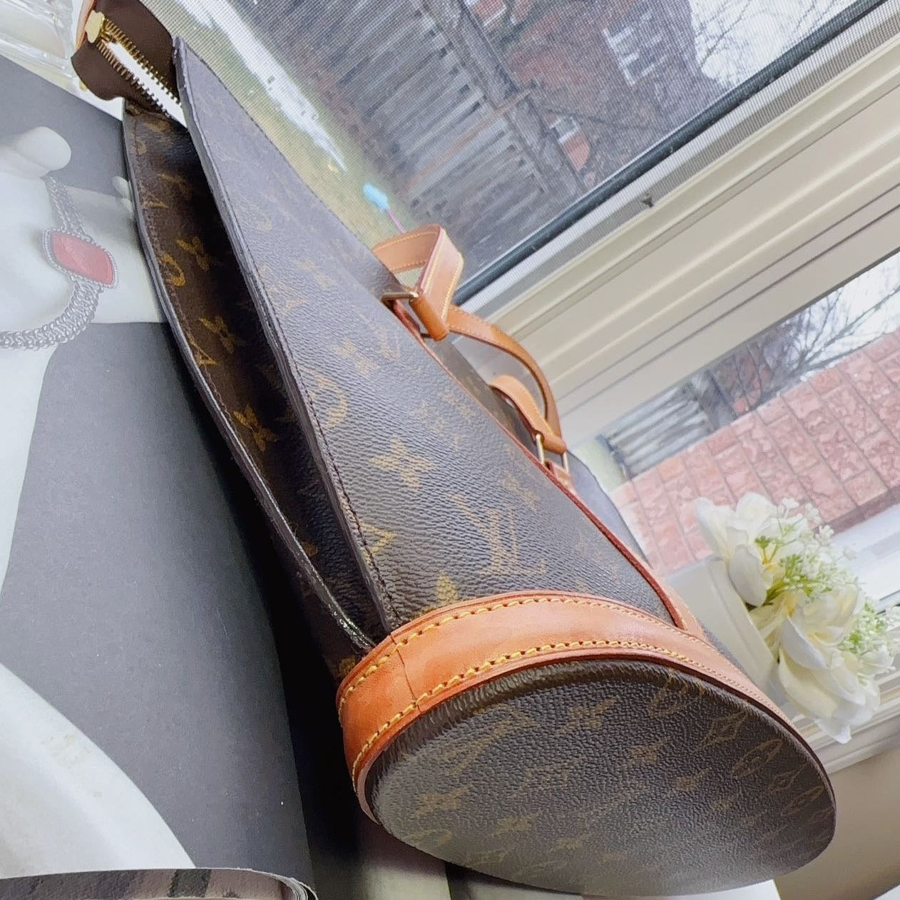 Louis Vuitton Monogram Babylone Zip Tote Shoulder Bag