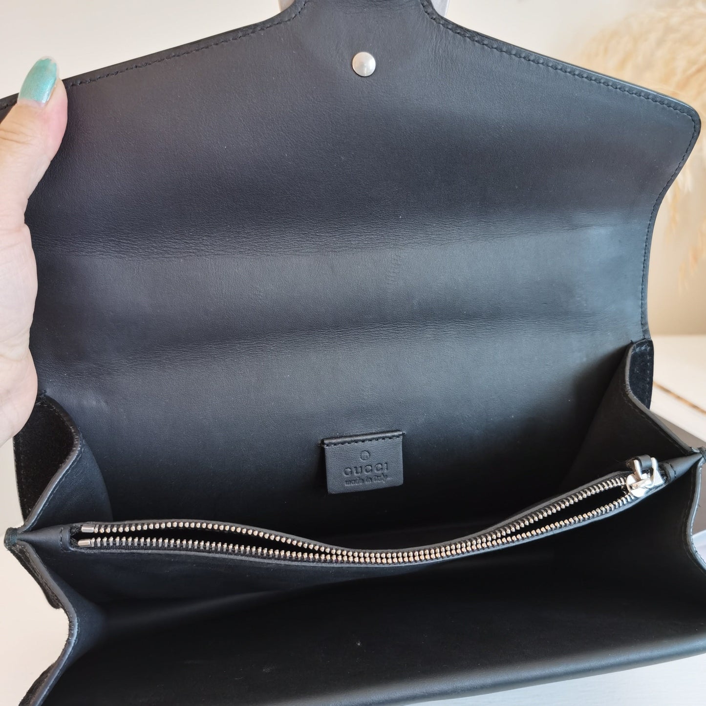 GUCCI Suede Small Dionysus Shoulder Bag Black