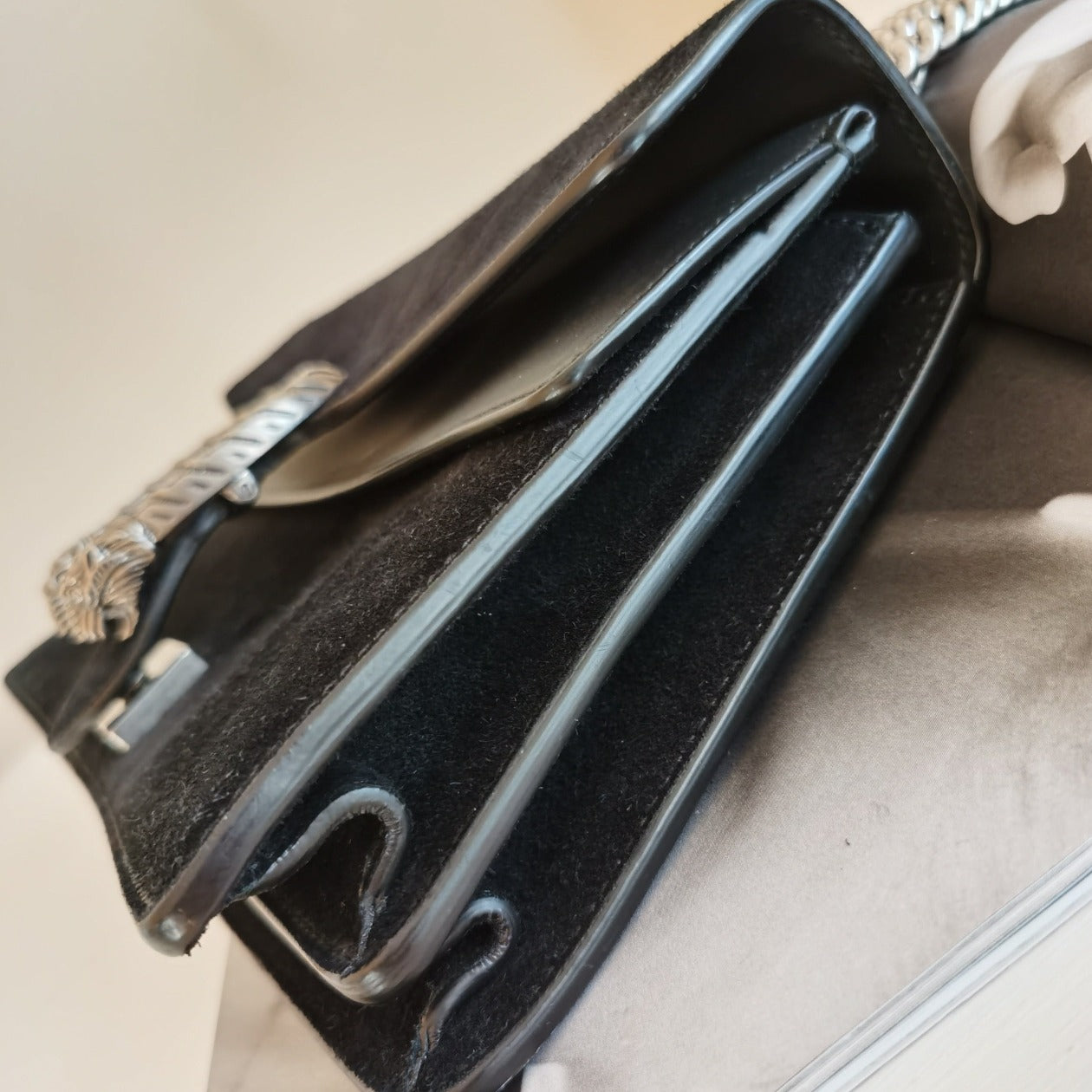 GUCCI Suede Small Dionysus Shoulder Bag Black