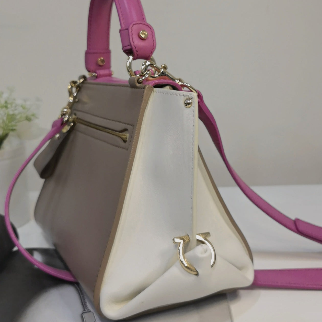 Salvatore Ferragamo 2way Crossbody shoulder bag with tri-color Calfskin leather - luxhub.ca