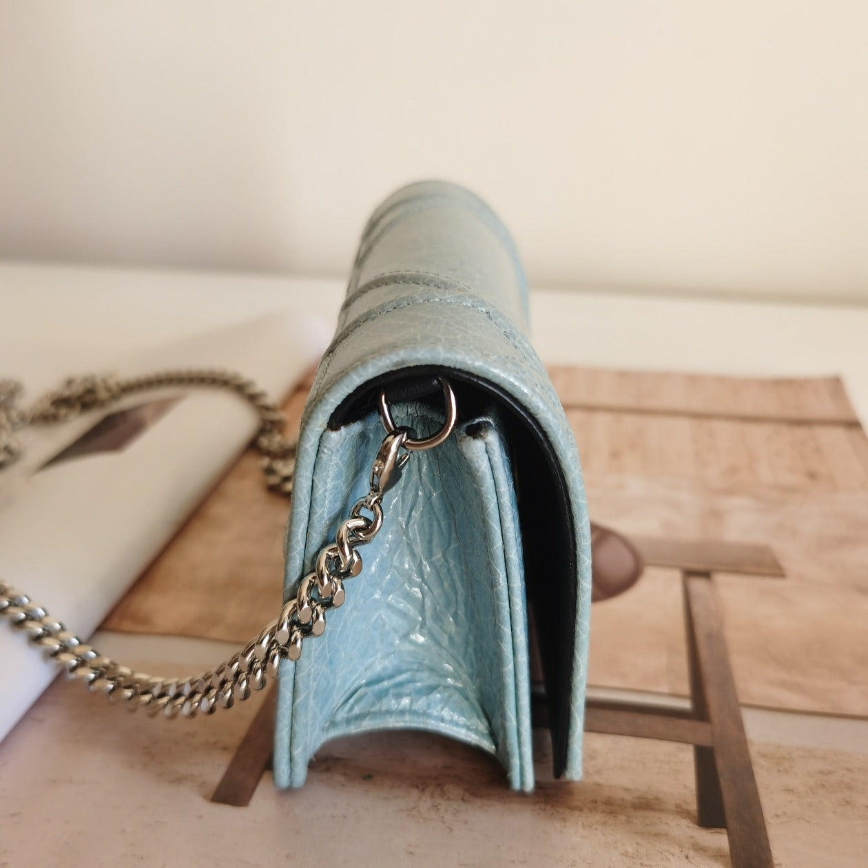 Christian Dior Metallic Blue Diorama Bag