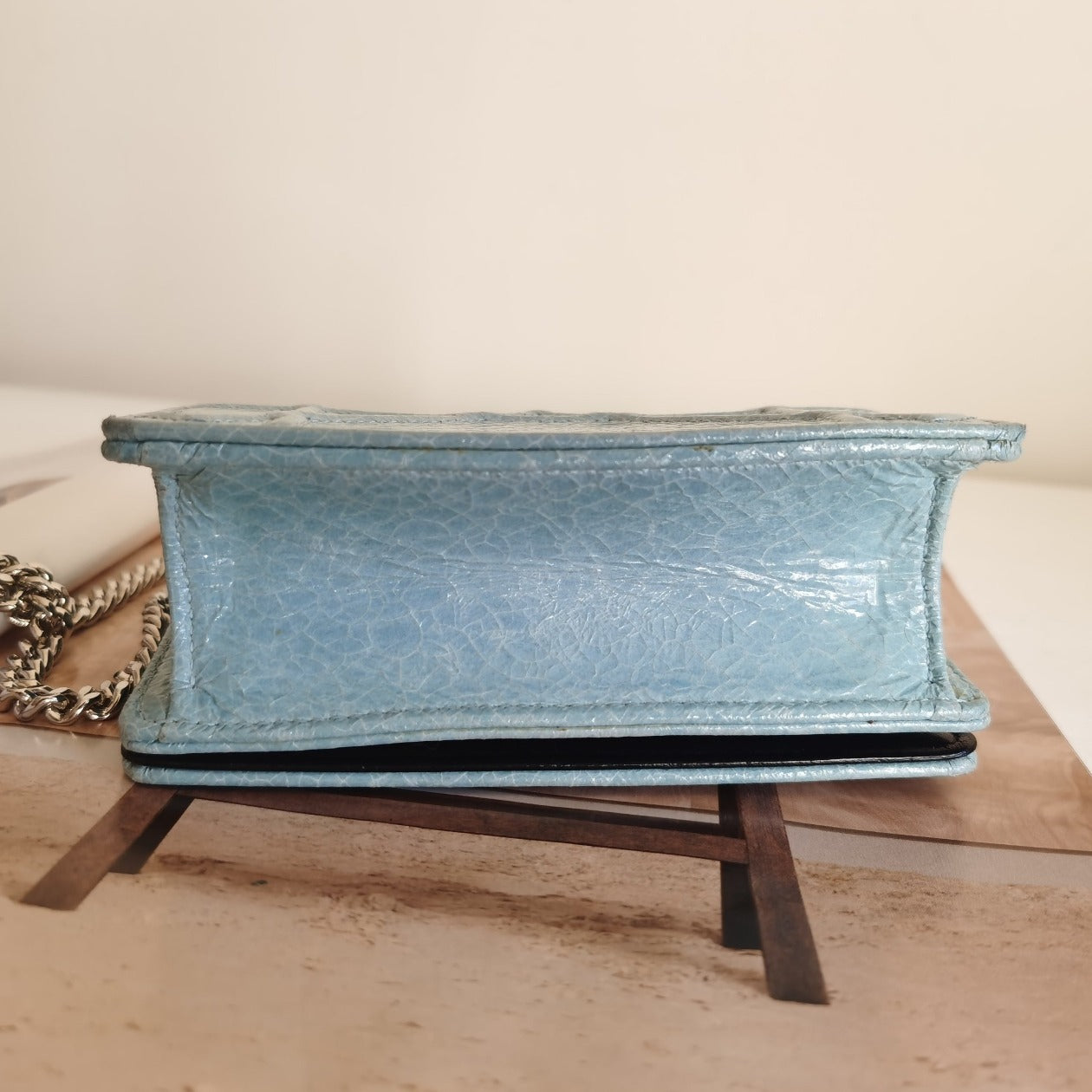 Christian Dior Metallic Blue Diorama Bag