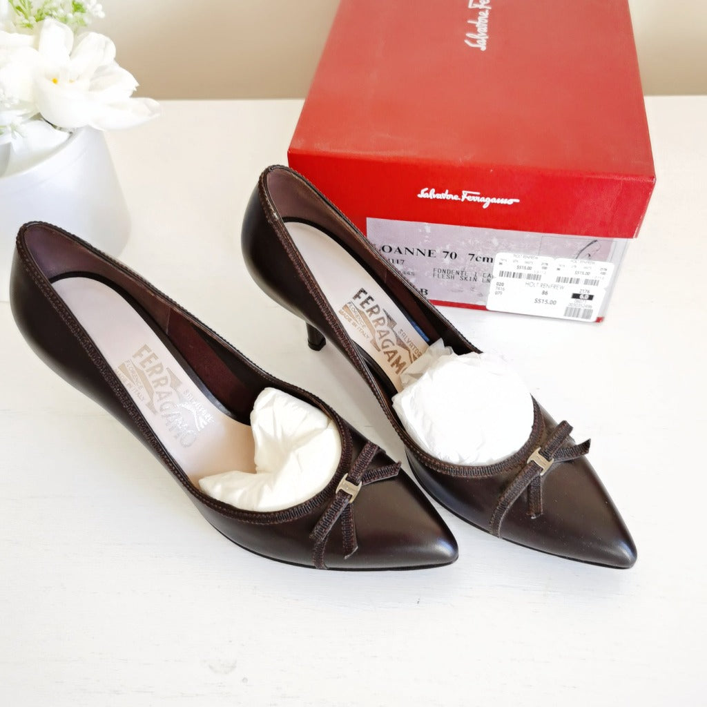 Salvatore Ferragamo Brown Heels Size36