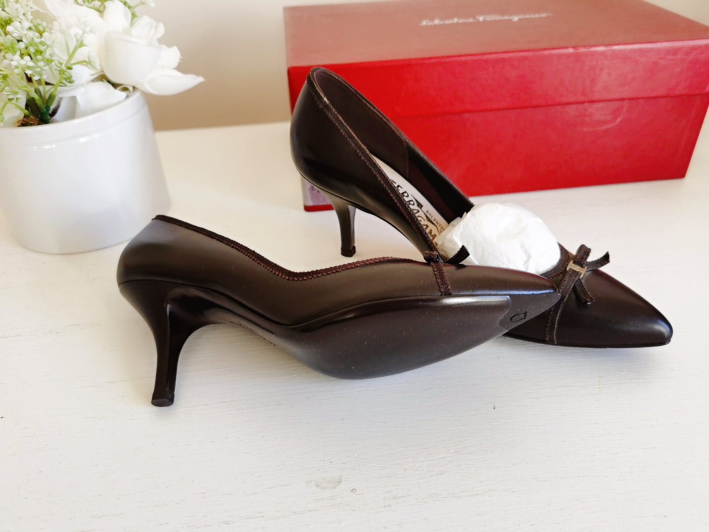 Salvatore Ferragamo Brown Heels Size36