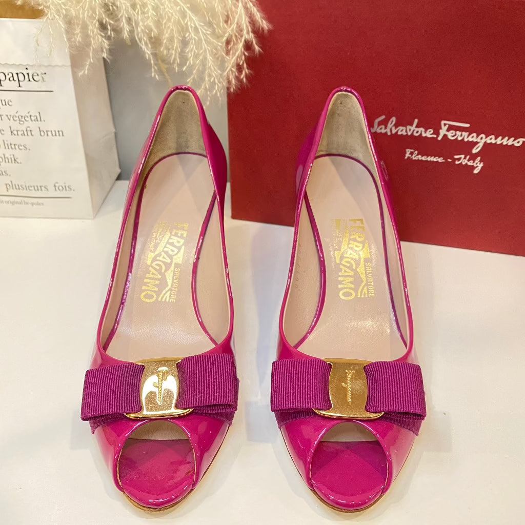 Salvatore Ferragamo Leather Heels In Pink - luxhub.ca