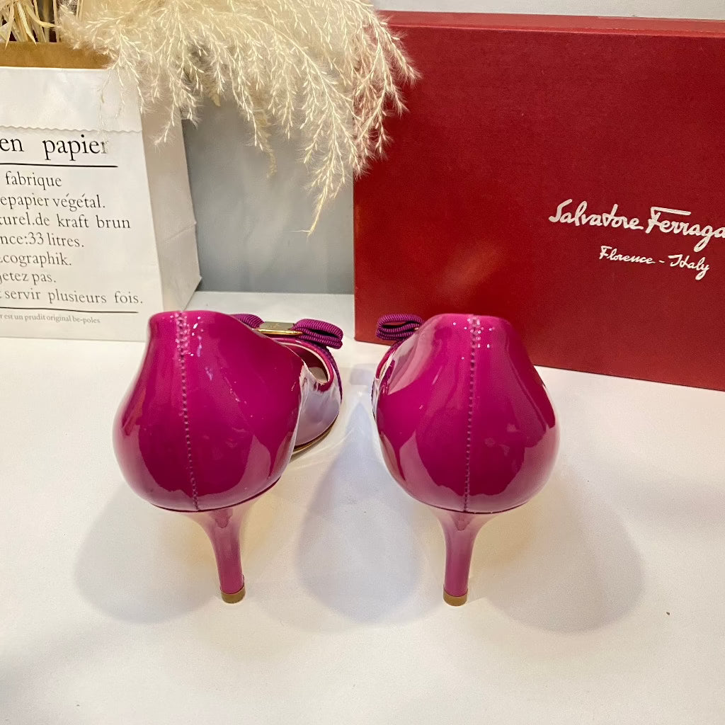 Salvatore Ferragamo Leather Heels In Pink - luxhub.ca