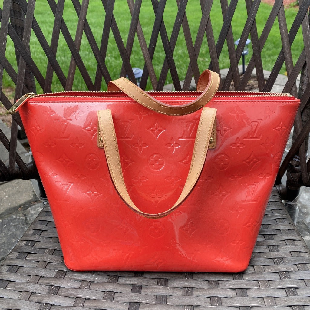 Louis Vuitton Tote with Orange Patent Leather - luxhub.ca