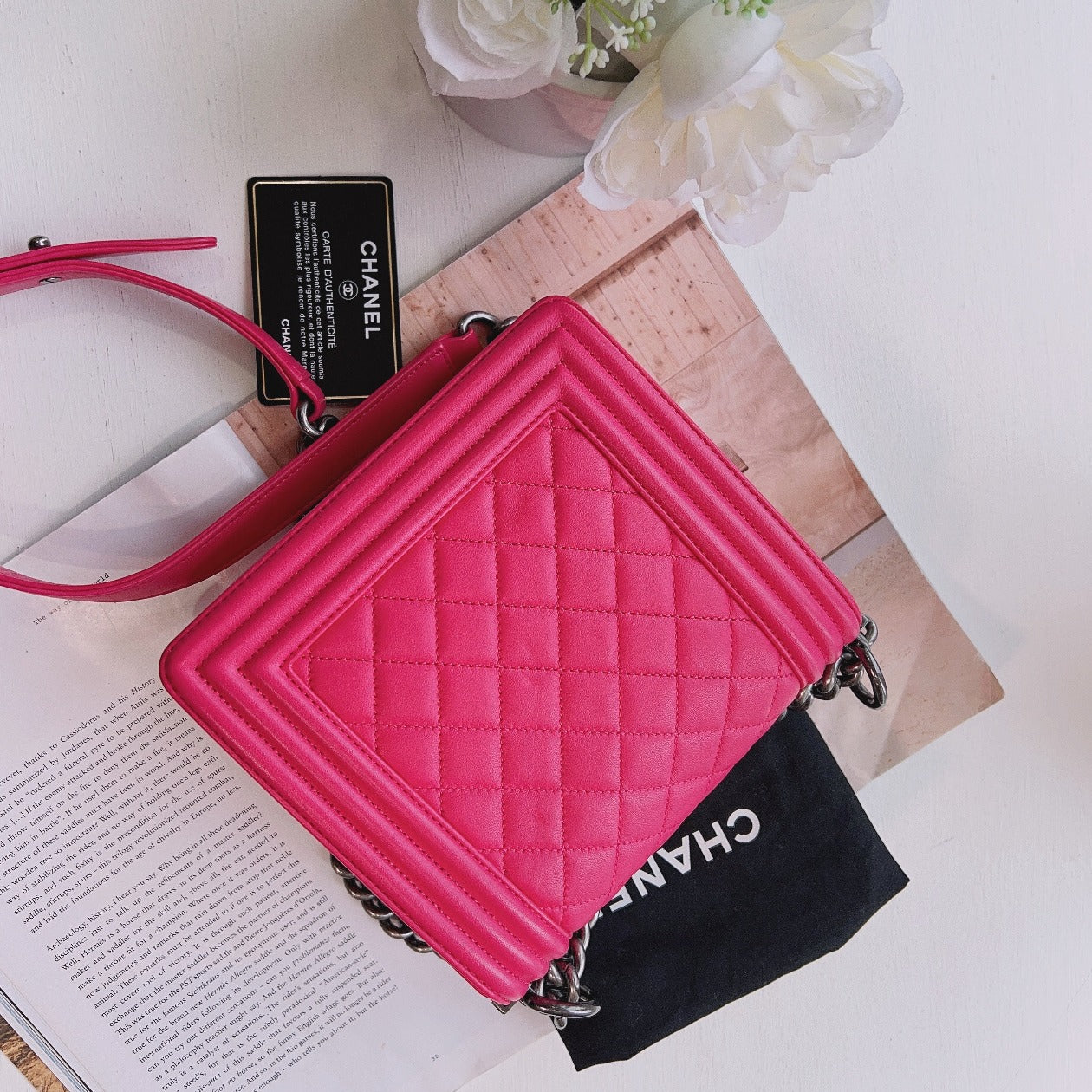 Chanel Boy Gentle Small Fuschia Shoulder Bag