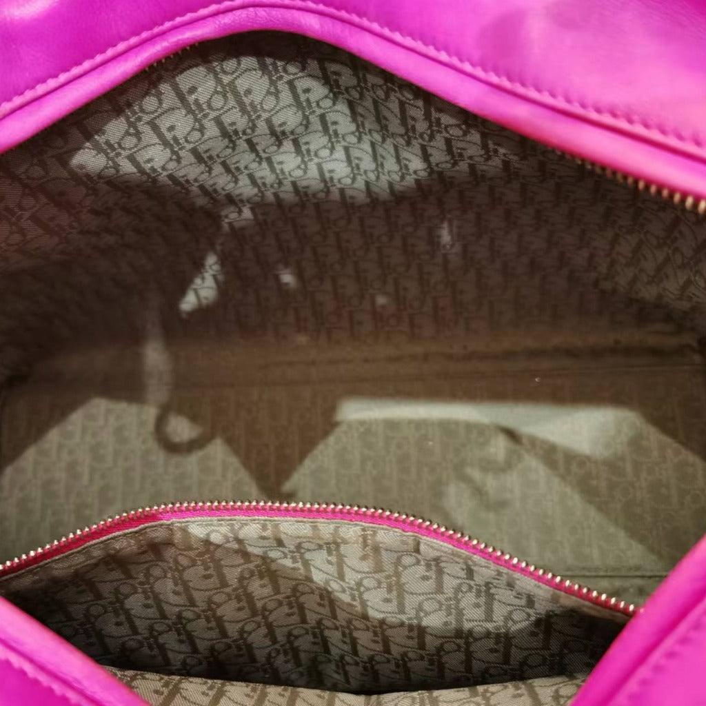 CHRISTIAN DIOR Lambskin Large Lady Dior Hot Pink - luxhub.ca