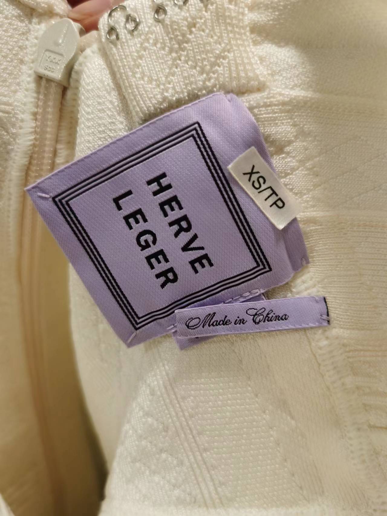 Herve Leger Dress White SizeXS