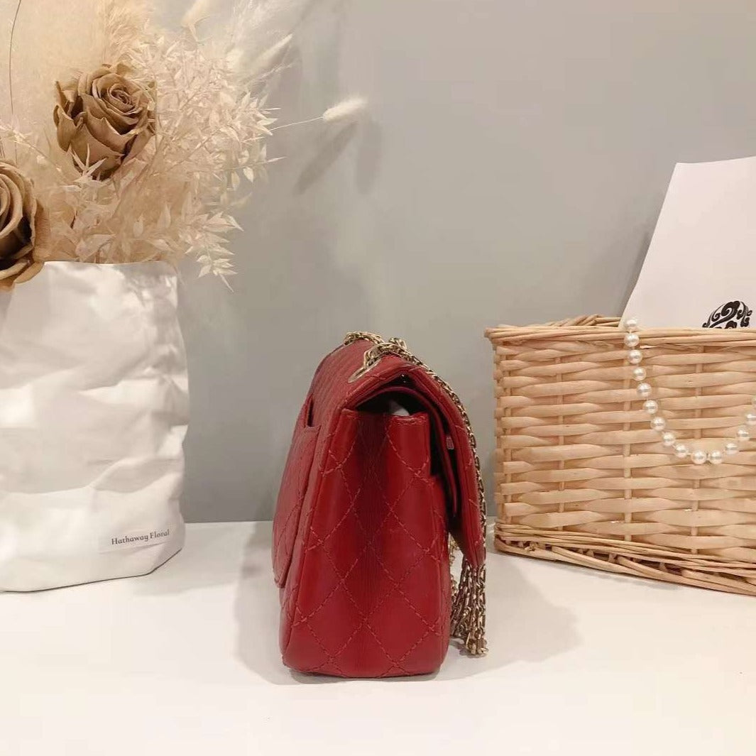 Chanel Burgundy Quilted Calfskin 2.55 Reissue 225 Flap Bag - luxhub.ca
