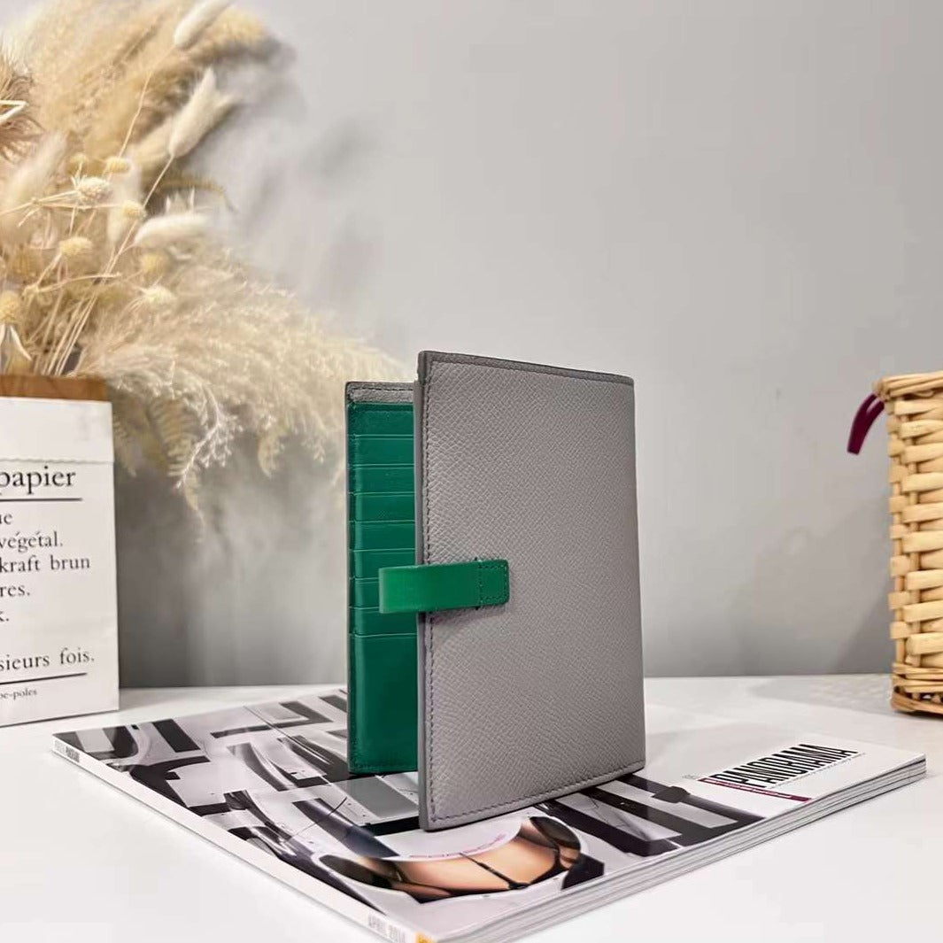 Celine Gray Wallet with Green Interior - luxhub.ca