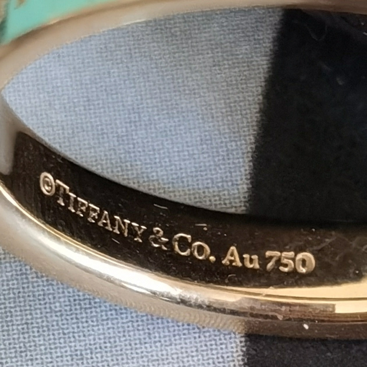 Tiffany Logo 3 Diamond Ring Size9.5 18K Rose Gold 4MM