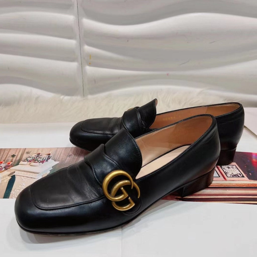 Gucci GG Women’s Loafer with Double G Black Leather 2.5 cm Heel