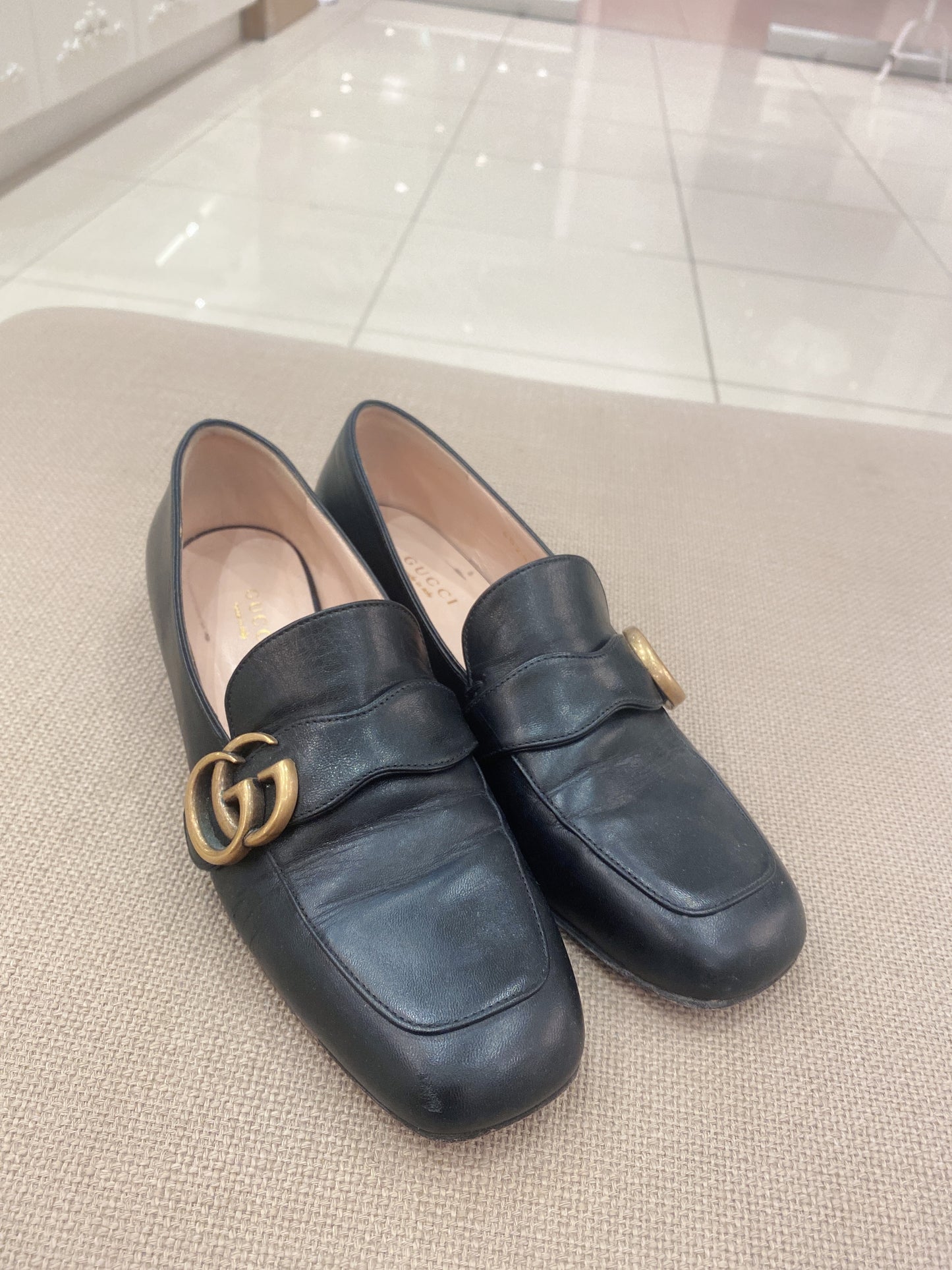 Gucci GG Women’s Loafer with Double G Black Leather 2.5 cm Heel