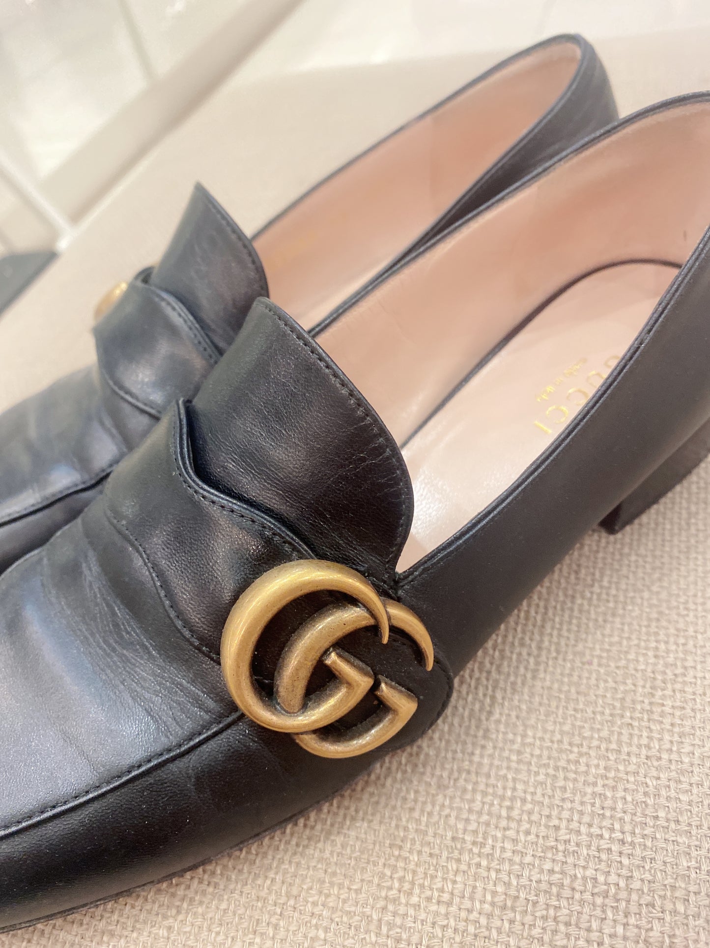 Gucci GG Women’s Loafer with Double G Black Leather 2.5 cm Heel