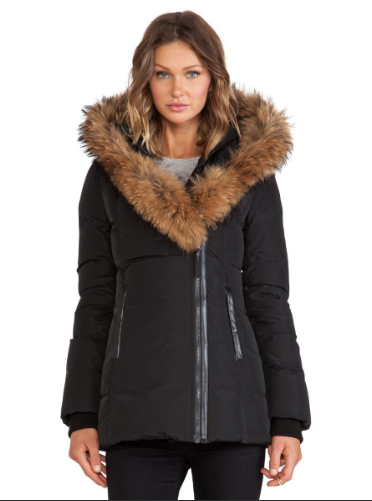 Mackage Black Adali Fur Trimmed Coat