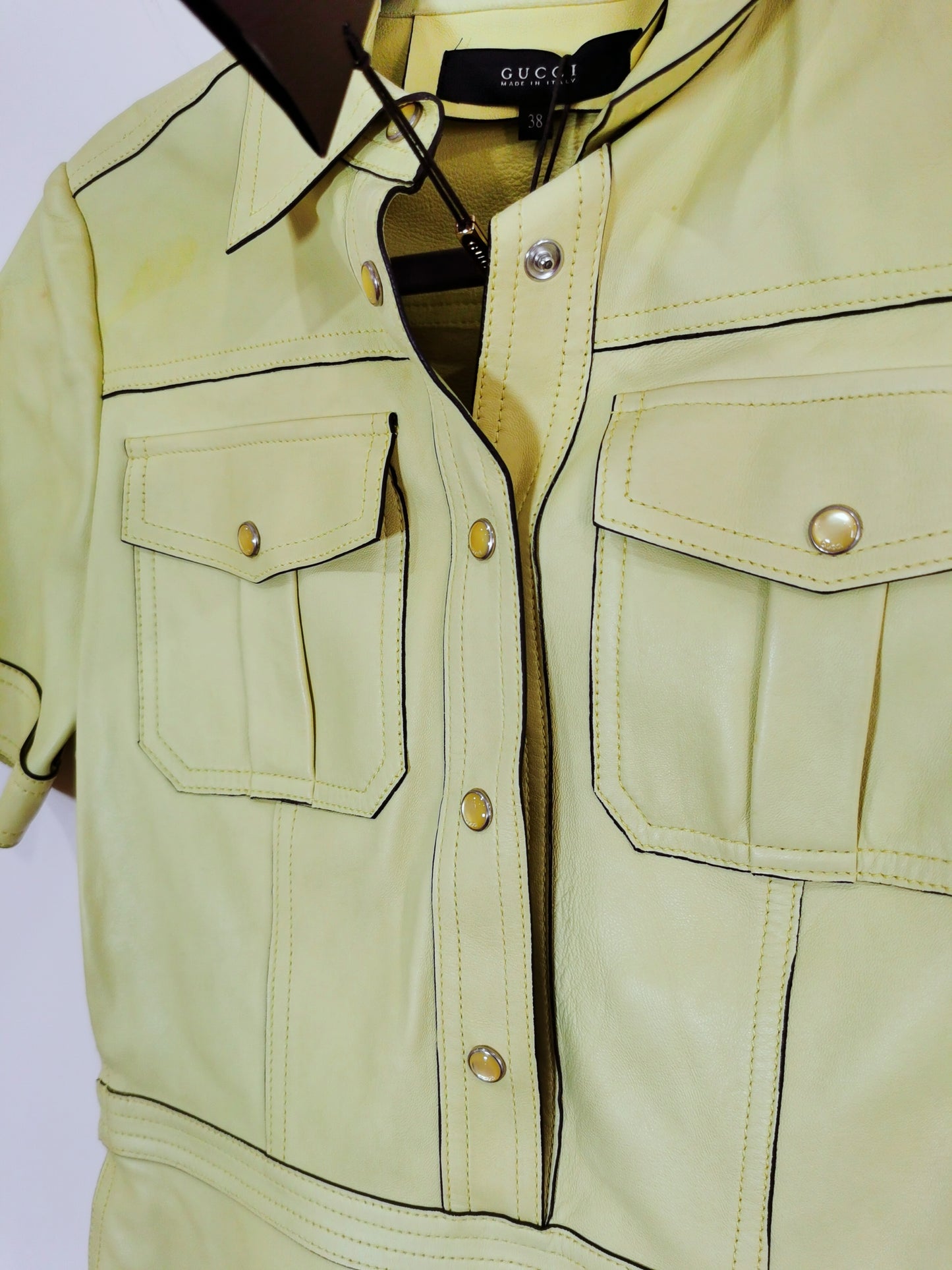 Gucci Bright Yellow Leather Dress