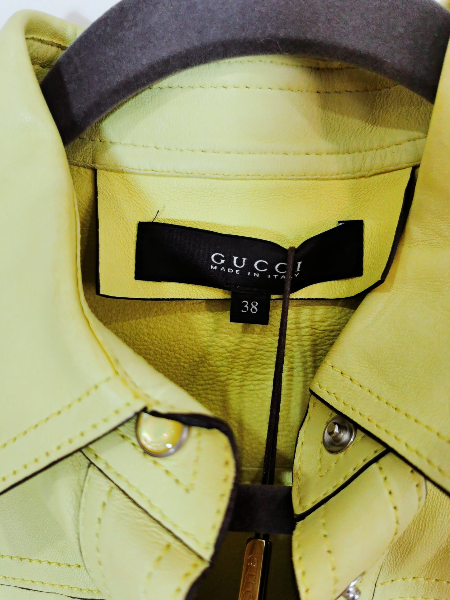 Gucci Bright Yellow Leather Dress