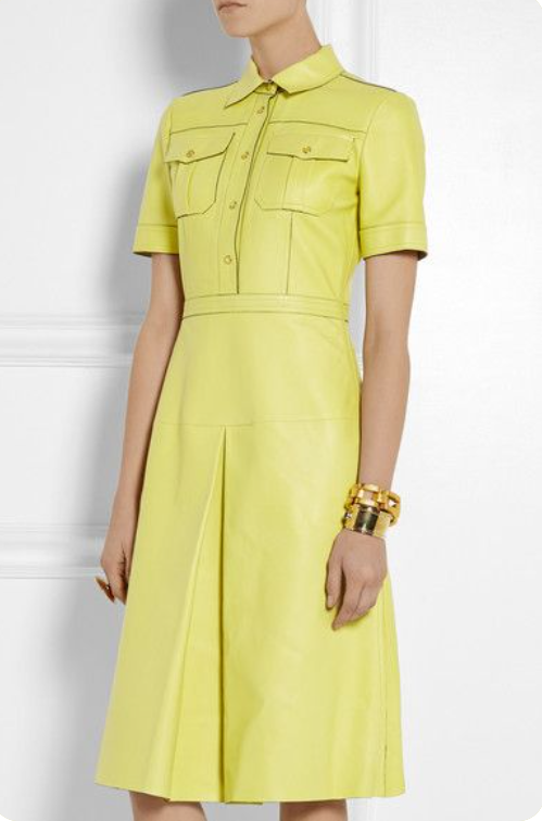 Gucci Bright Yellow Leather Dress