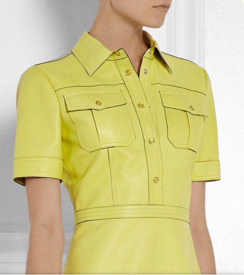 Gucci Bright Yellow Leather Dress