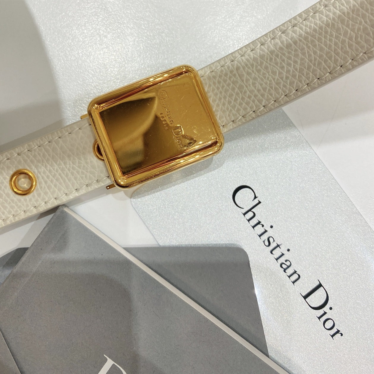 Dior 30 Montaigne Calfskin Bag White CD clasp Gold
