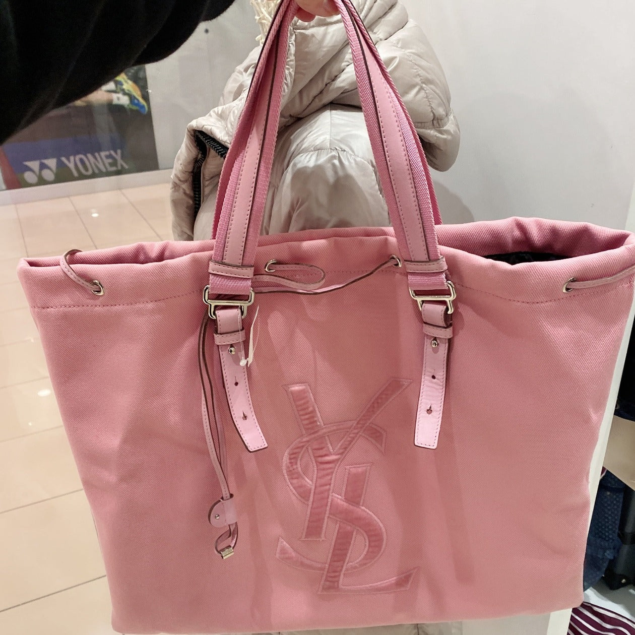 Saint Laurent YSL Logo Canvas Tote Bag