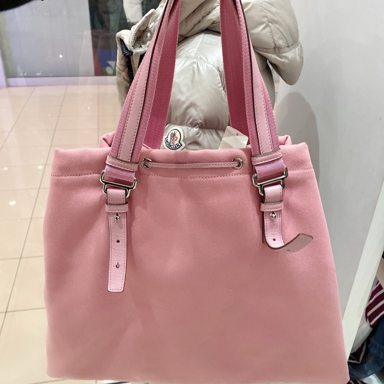 Saint Laurent YSL Canvas logo Tote Bag Pink