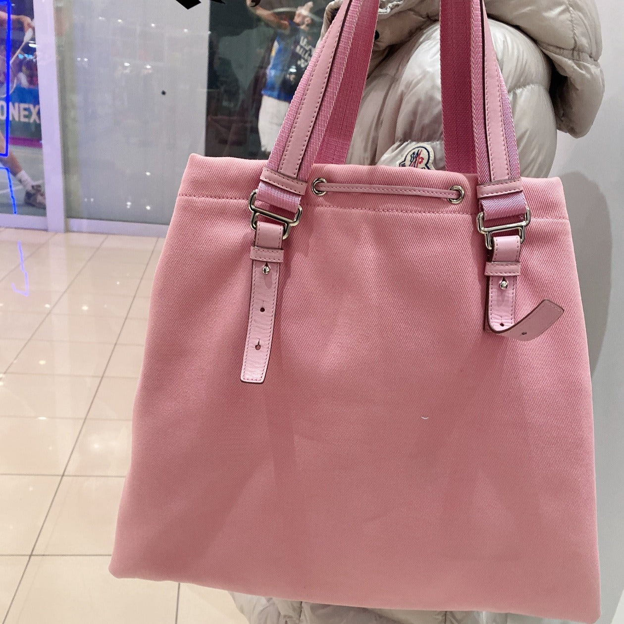 Saint Laurent YSL Canvas logo Tote Bag Pink