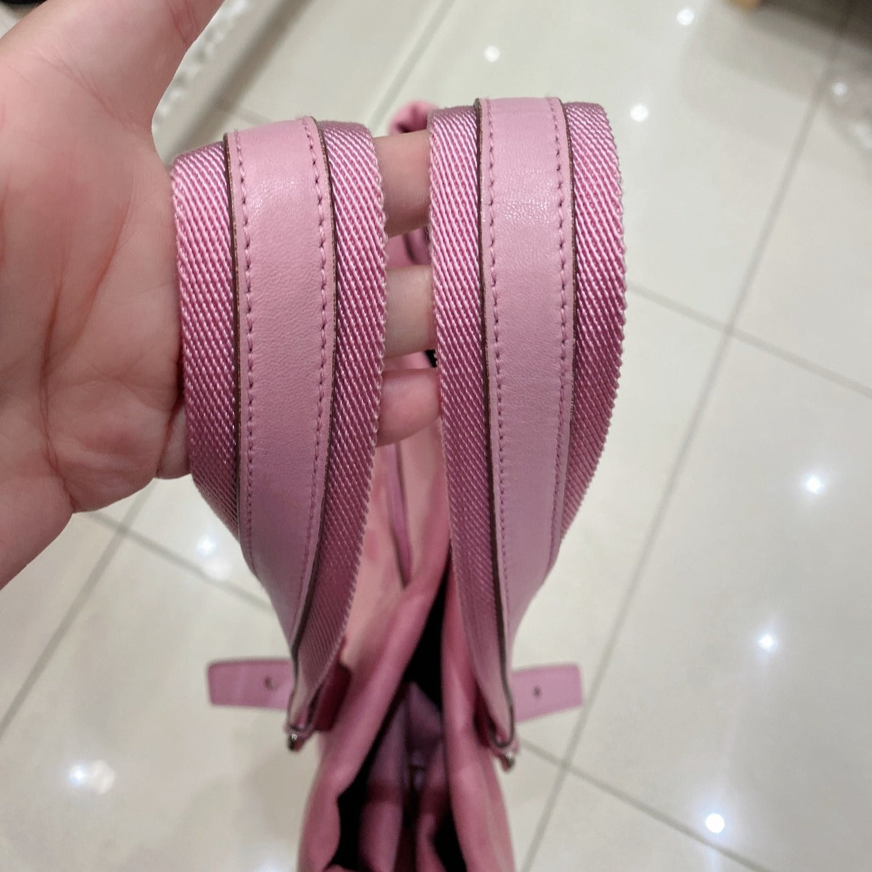 Saint Laurent YSL Canvas logo Tote Bag Pink
