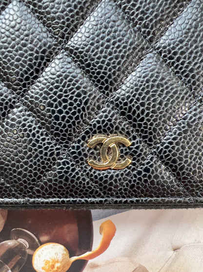 Chanel Long Zippy Wallet Black Caviar