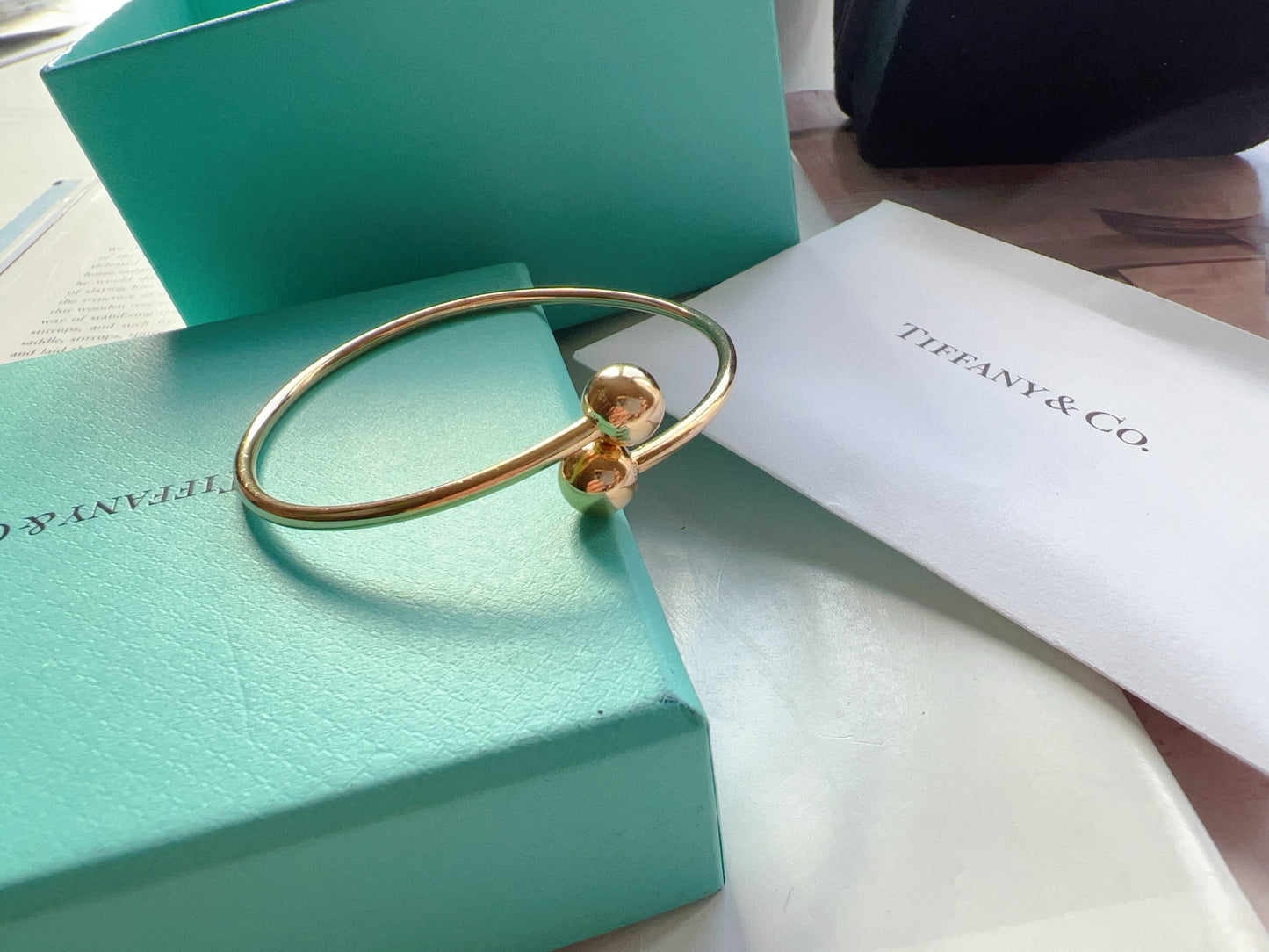 Tiffany & Co Hardware Ball Bypass Bangle Bracelet