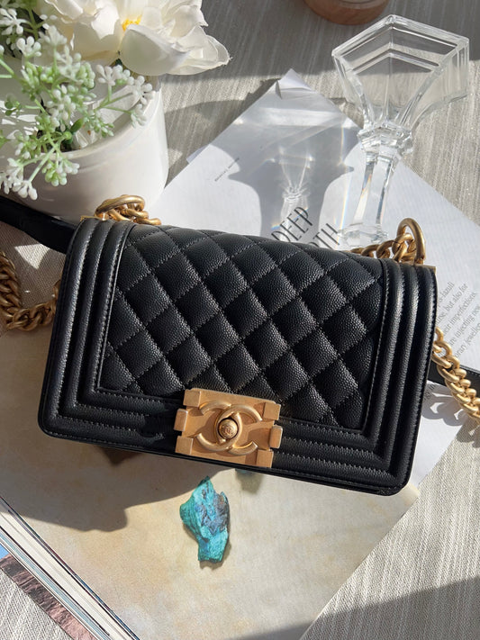 Chanel Chanel Small Black Caviar Boy Bag