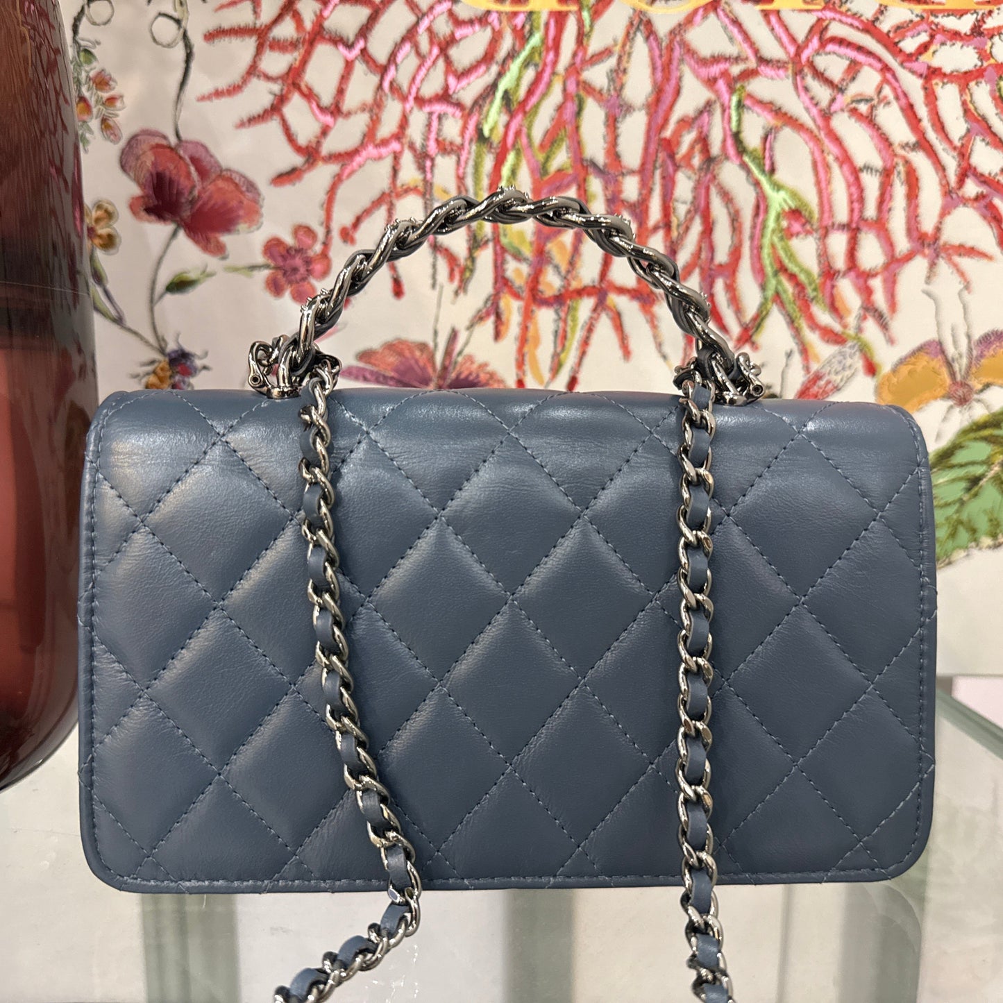 Chanel Top Handle Bag Dark Blue