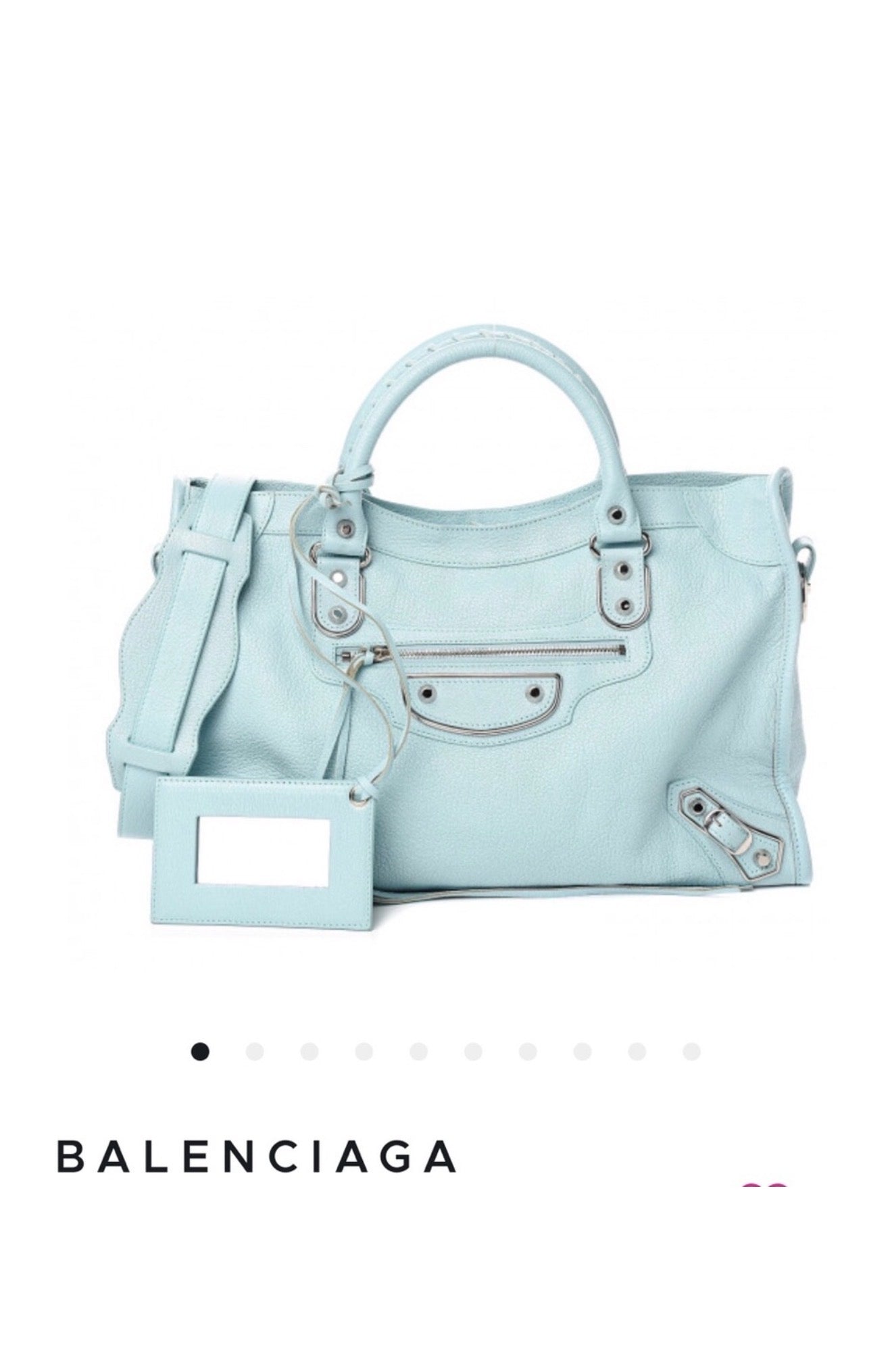 Balenciaga Metallic Edge Hardware City Bleu Azur