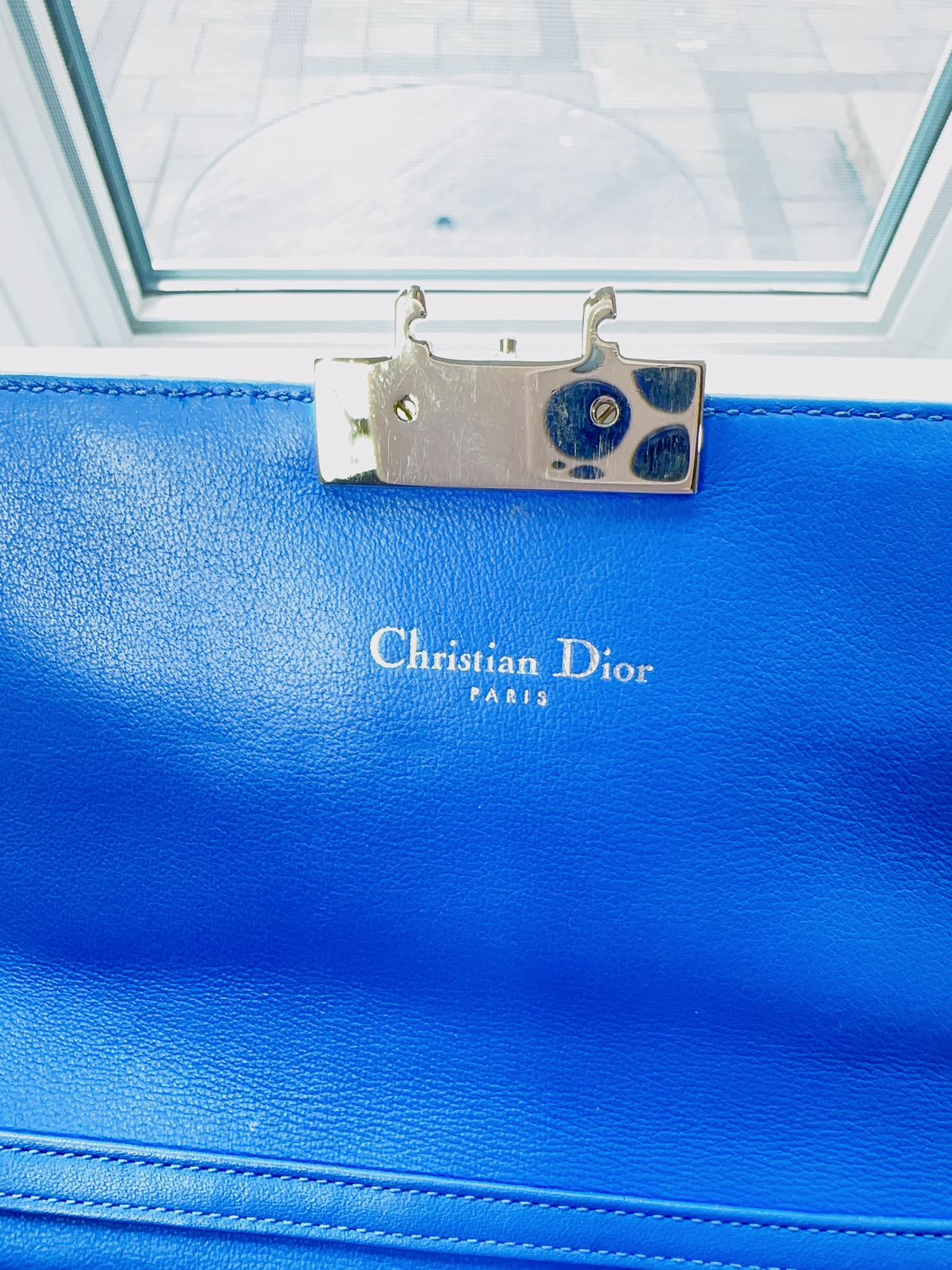 CHRISTIAN DIOR Miss Dior Cannage Patent Wallet Chain Shoulder Bag