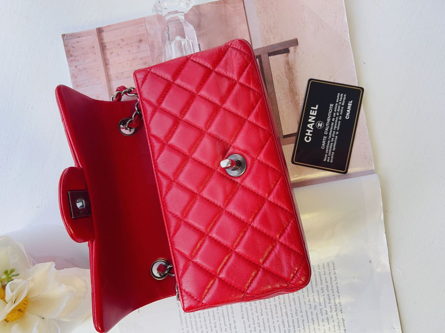 Chanel Classic Mini Rectangular Flap Bag Red