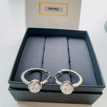 Miu Miu Crystal Hoop Earrings