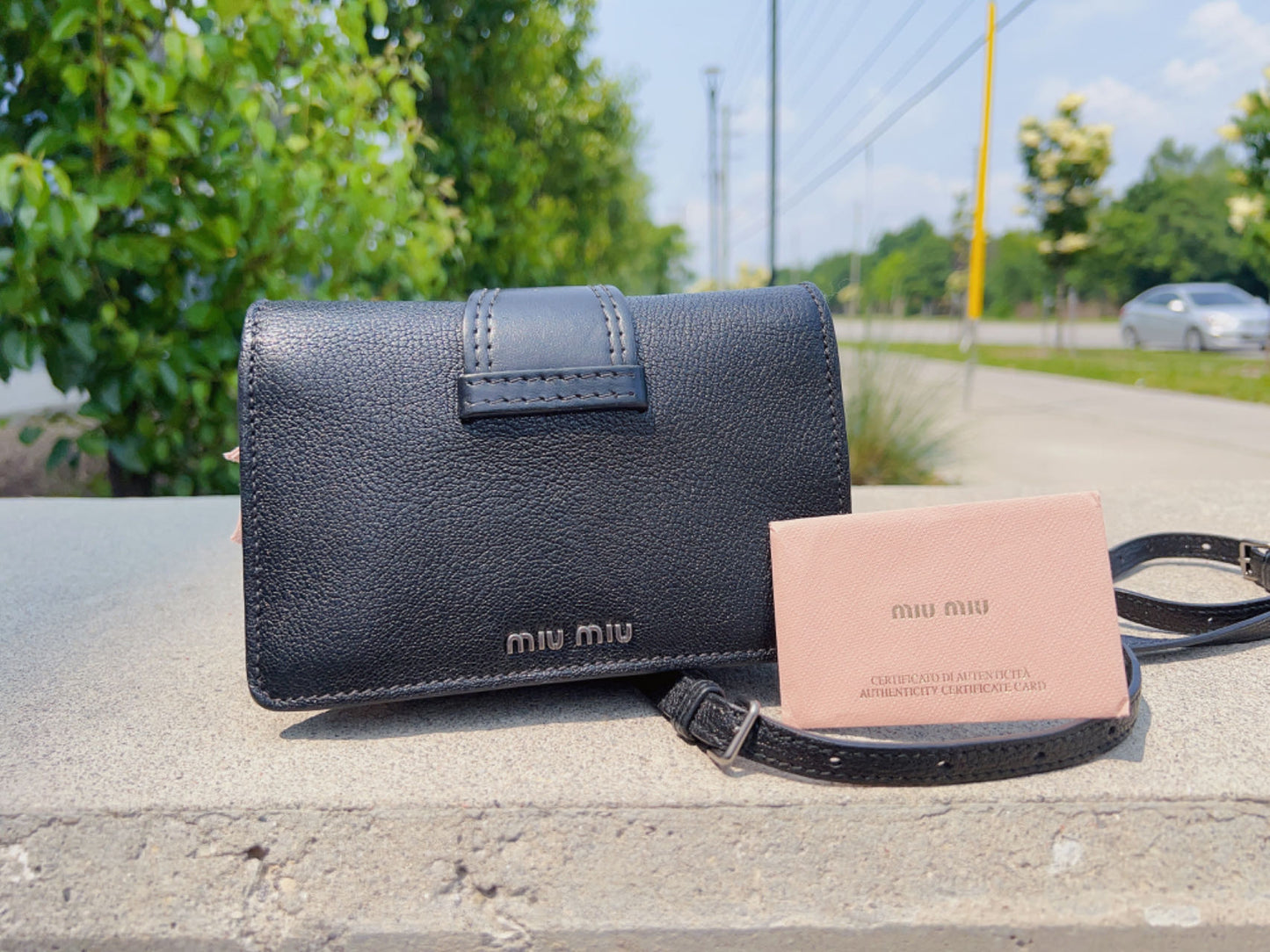 Miu Miu pebble-grain leather clutch bag
